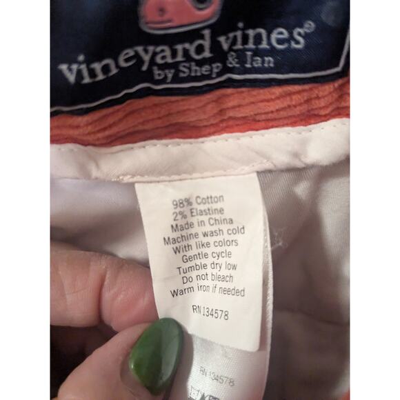 VINEYARD VINES Men's Size 35x32 Shep&Ian Corduroy Straight Leg Pants Orange $128 - Picture 4 of 7